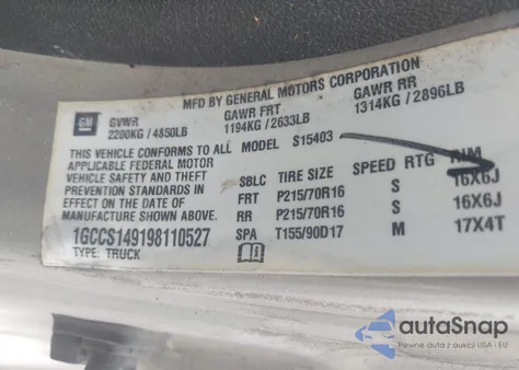 2009 Chevrolet Colorado Work Truck from USA, damaged, VIN 1GCCS149198110527